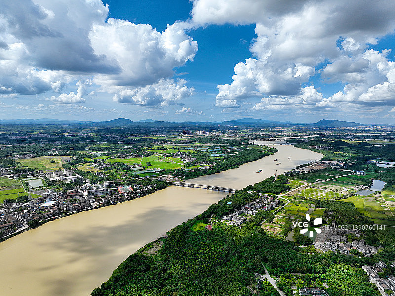广东省江门市世界遗产开平碉楼与古村落马降龙碉楼群航拍图片素材