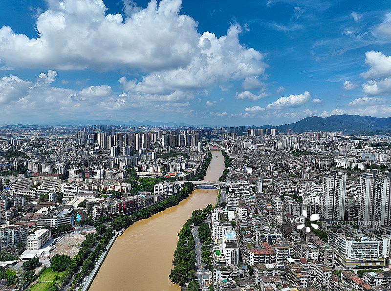 广东省江门市江海区白水带体育公园儿童公园釜山公园航拍图片素材