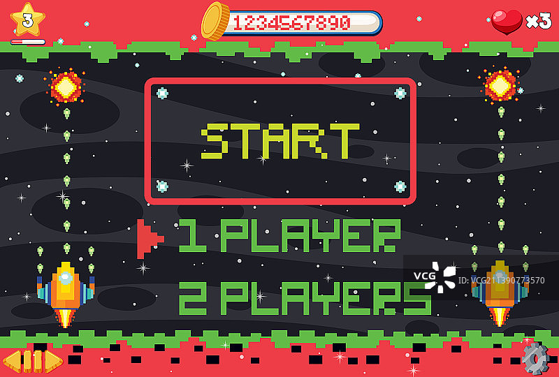 像素太空游戏开始界面图片素材