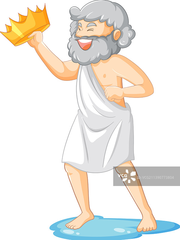 白色背景下的阿基米德卡通人物图片素材