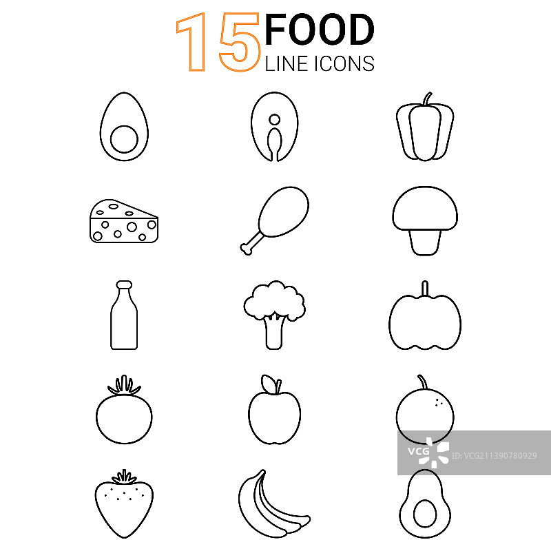 健康食品轮廓图标图片素材