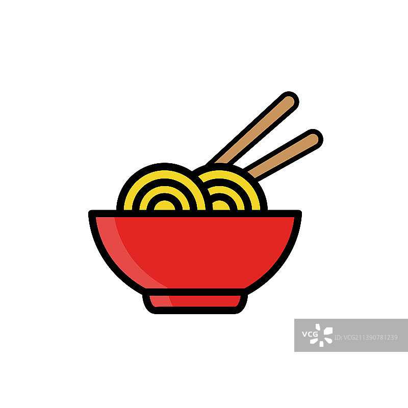 面条图标填充轮廓样式设计图片素材