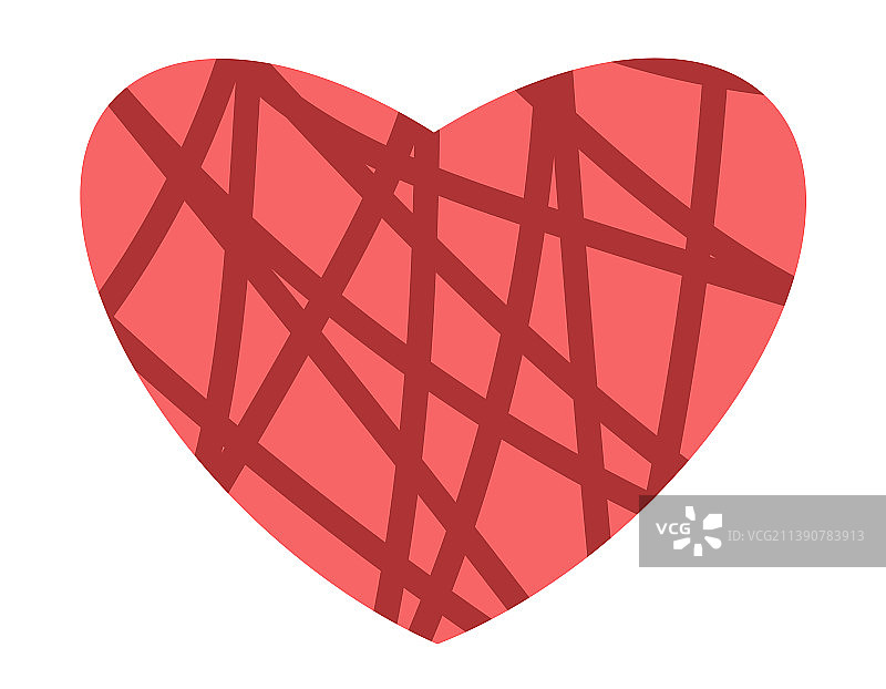 具有相交线条纹理设计的心形图片素材