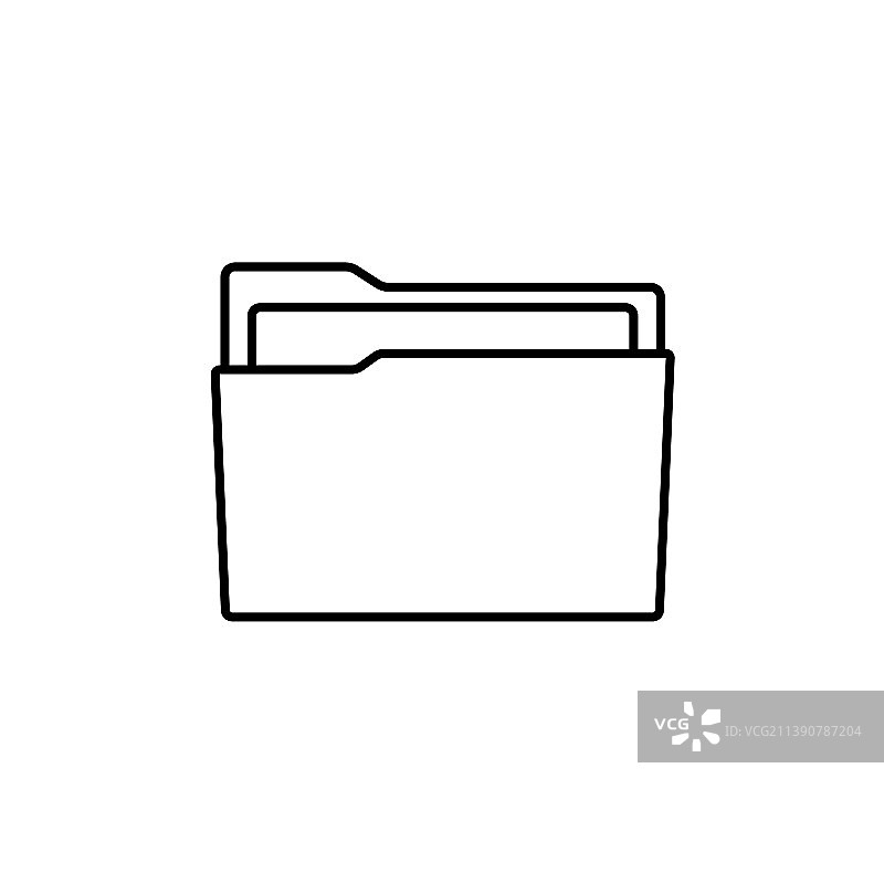 网页和移动文件资料夹线性图标图片素材