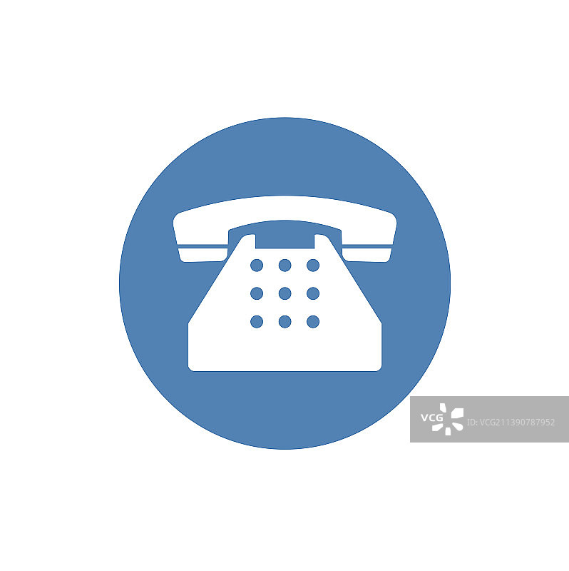 扁平风电话图标EPS 10老式电话标志图片素材