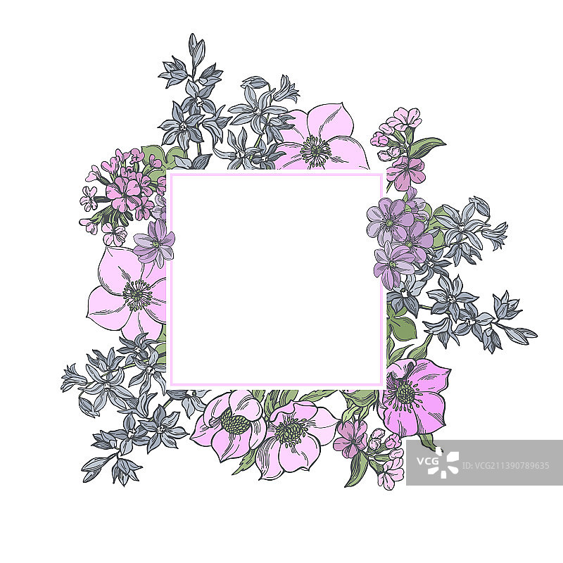 春季花卉边框图片素材