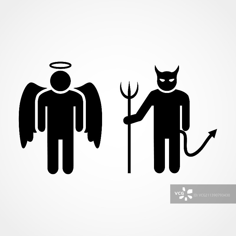 天使与魔鬼符号EPS10图片素材