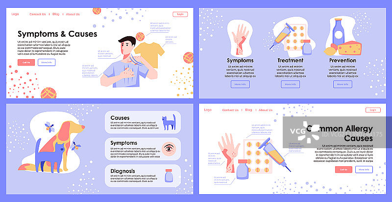 过敏疾病症状和原因落地页图片素材