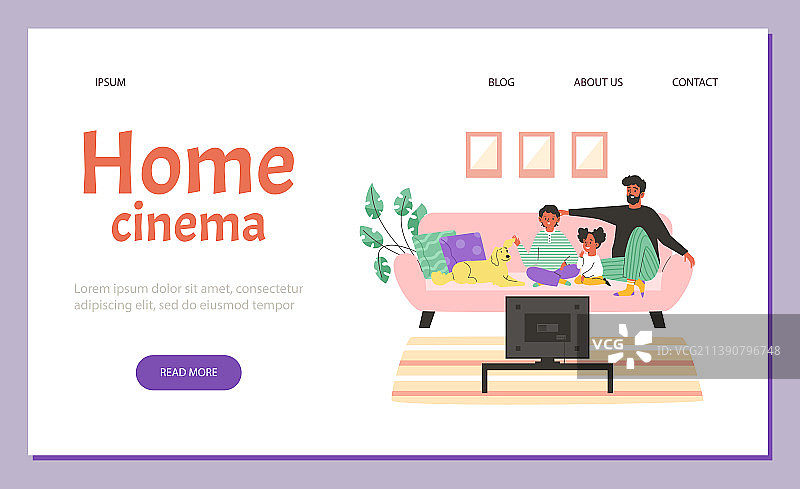 家庭影院网站一家人正在看电视图片素材