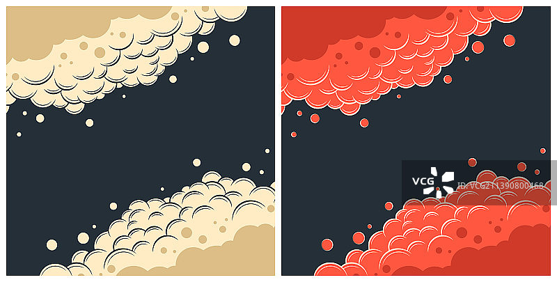 漫画书风格的烟雾云框架图片素材