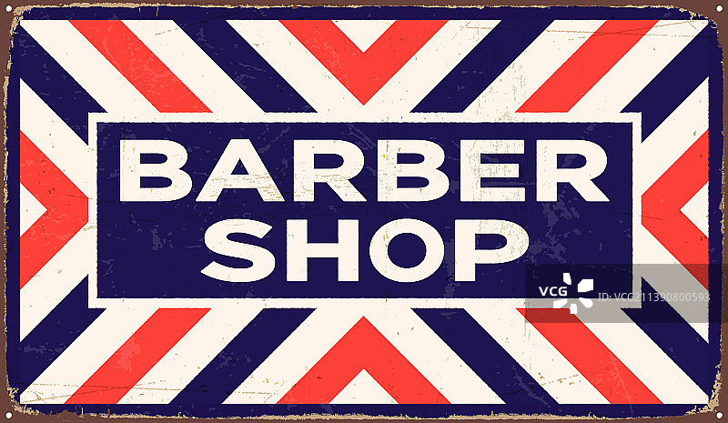 复古理发店金属招牌图片素材