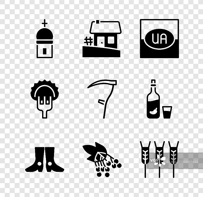 教堂塔楼与乌克兰房屋图片素材