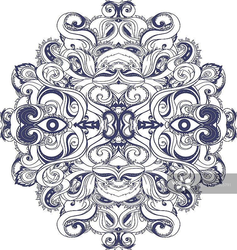 方形装饰花卉佩斯利图案图片素材