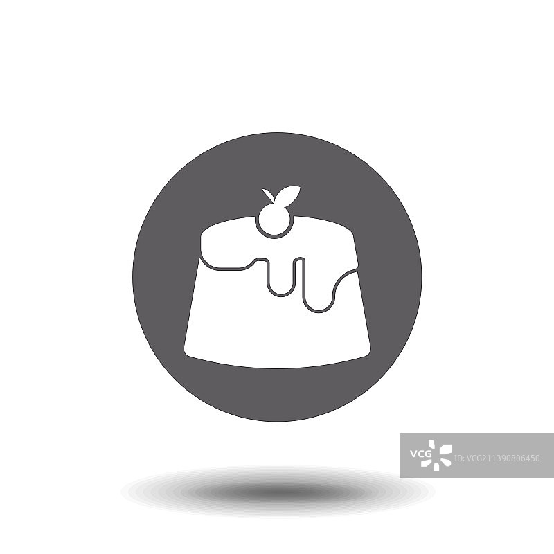 灰色背景上的扁平蛋糕图标 EPS 10图片素材