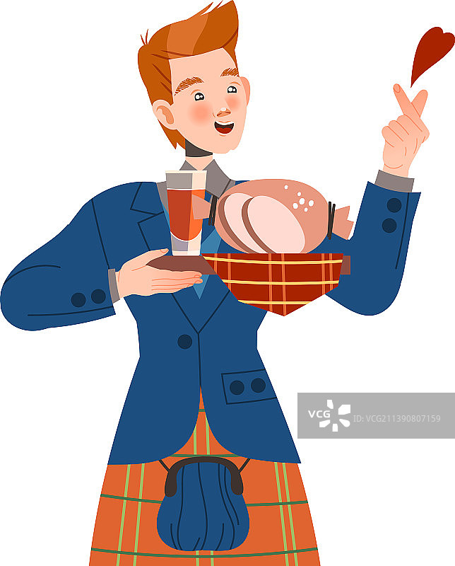 手持美食的男子图片素材