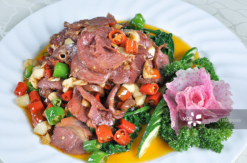 蒜爆驴肉图片素材