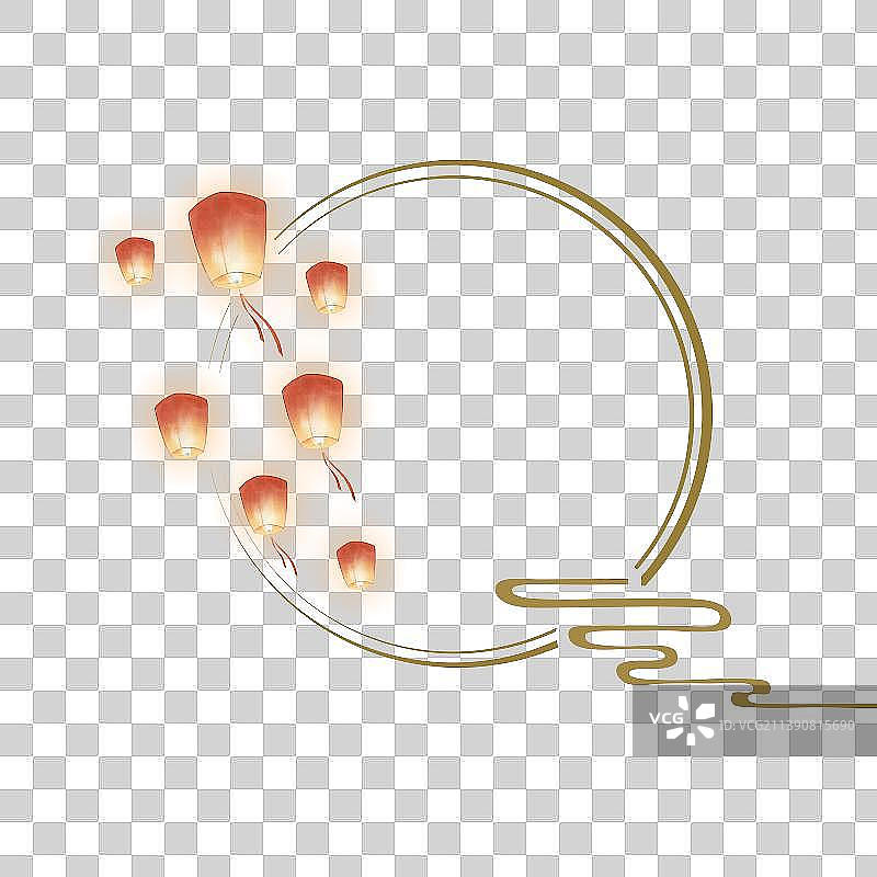 孔明灯灯笼边框素材图片素材