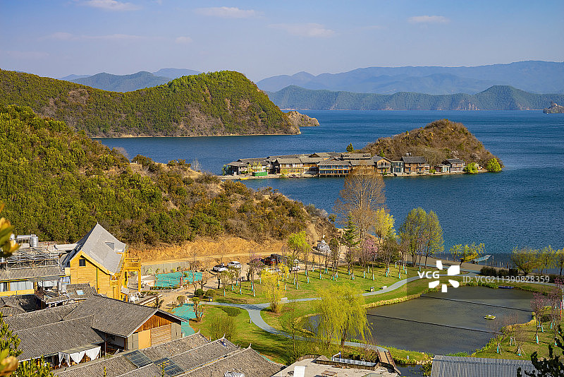 中国丽江泸沽湖里格半岛图片素材