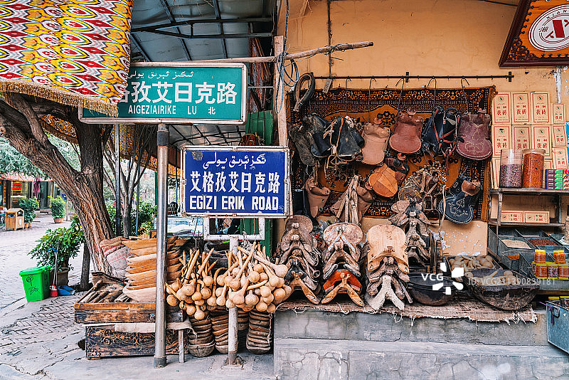 新疆喀什古城民族特色工艺品图片素材