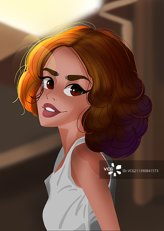 欧美人物插画图片素材