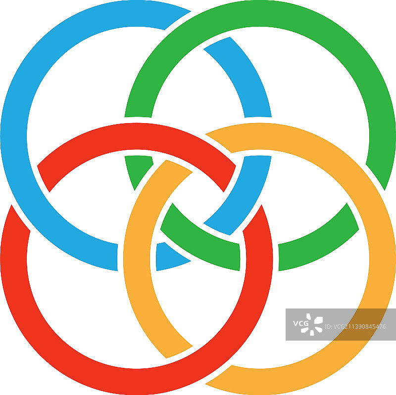 相互连接的交叉圆环图片素材