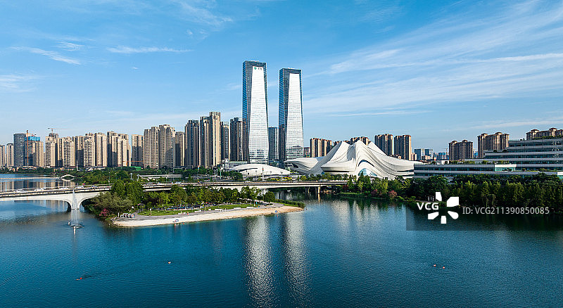 长沙城市岳麓区梅溪湖图片素材