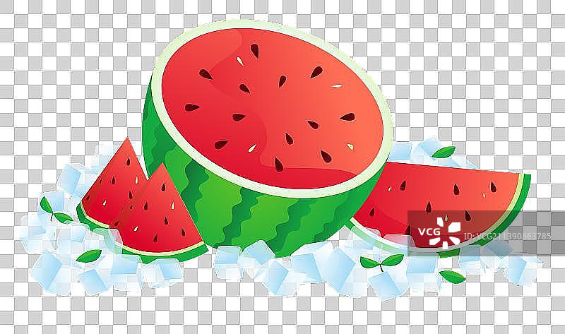炎热的夏季冰镇西瓜网红冷饮图片素材
