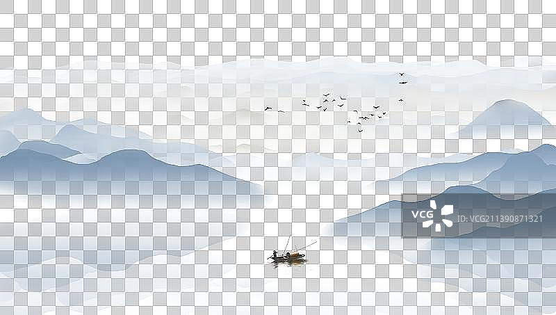 中国风水墨山水画图片素材