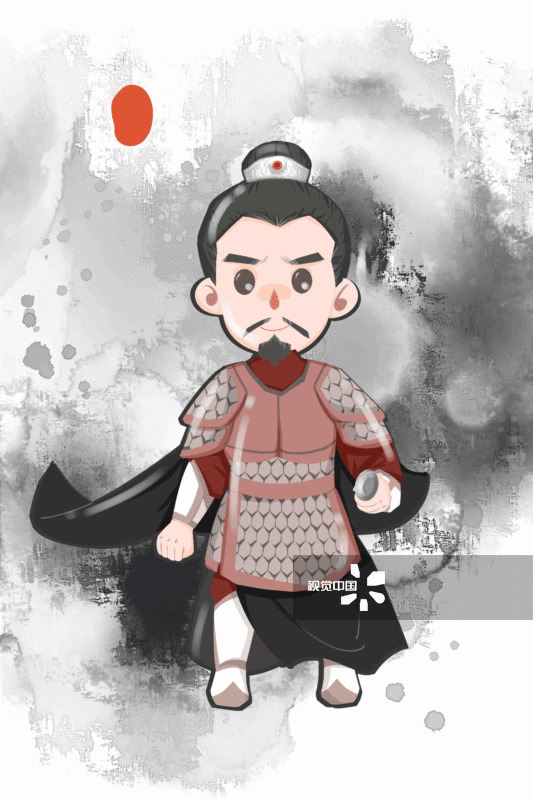 中国风可爱古代武者插画-GIF动图图片素材