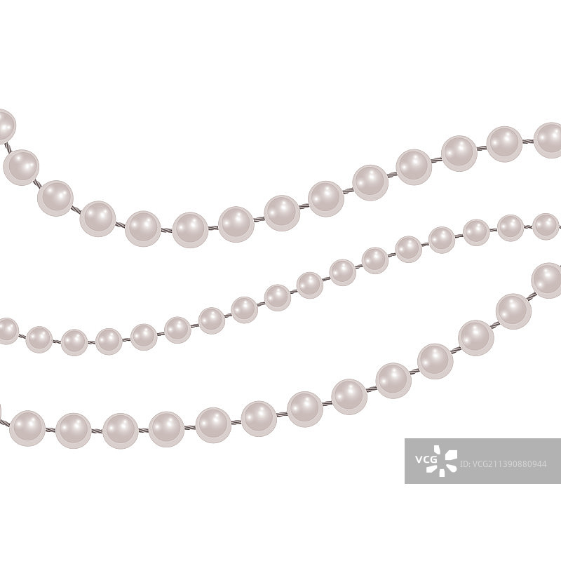 逼真的珍珠项链珠链图片素材