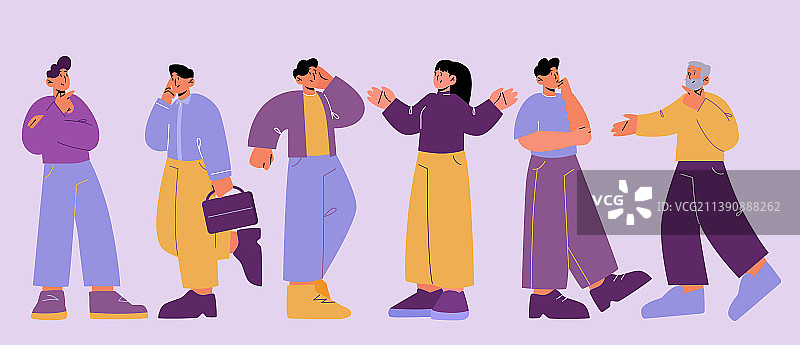 沉思的人们思考问题图片素材