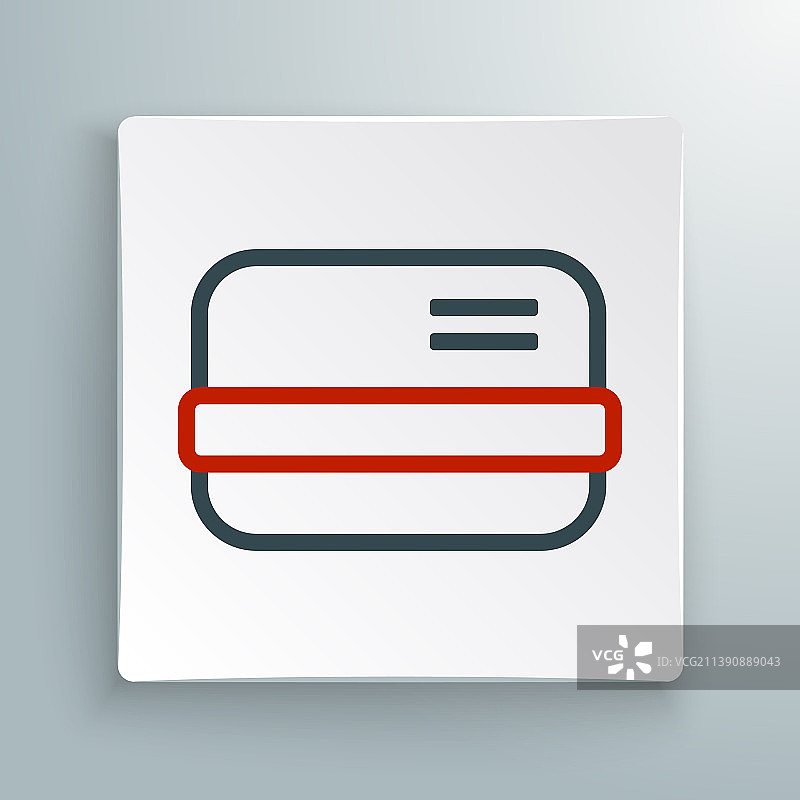 白色背景上隔离的线条信用卡图标图片素材