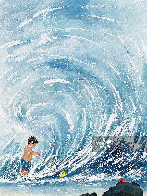 小孩王和他的小鸭子图片素材