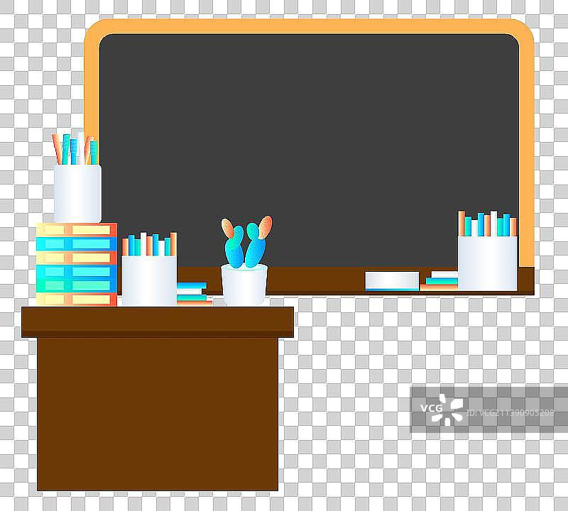 讲台黑板简约炫彩科技风扁平插画素材图片素材