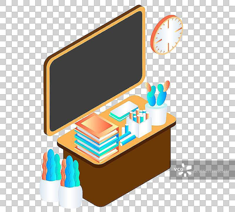 讲台黑板简约炫彩科技风矢量插画素材图片素材