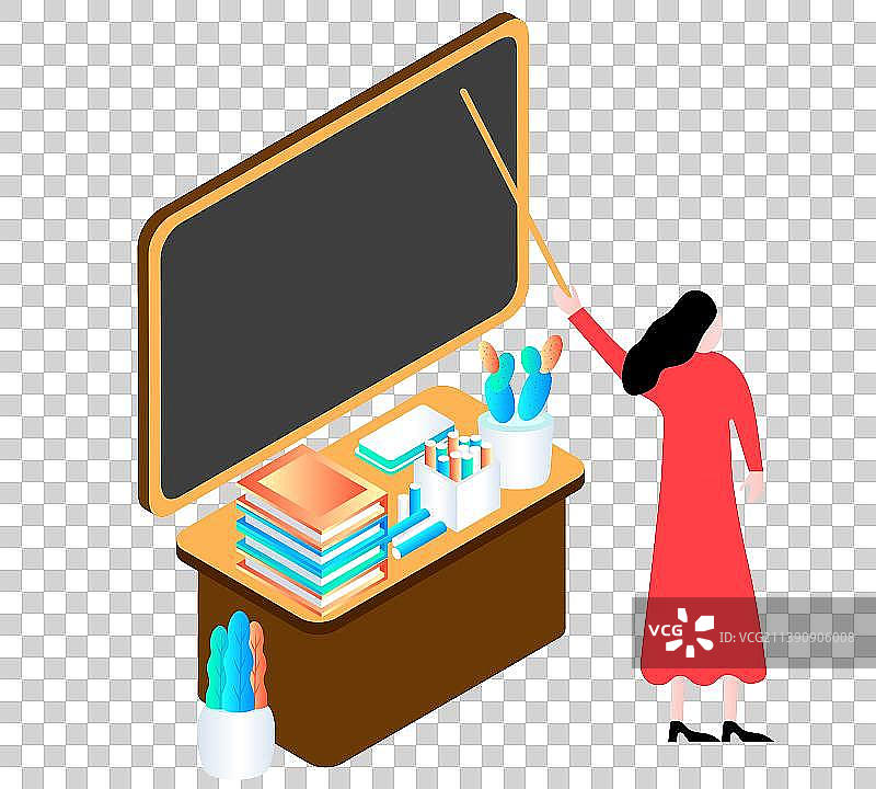 老师开学季上课简约炫彩科技风矢量插画素材图片素材