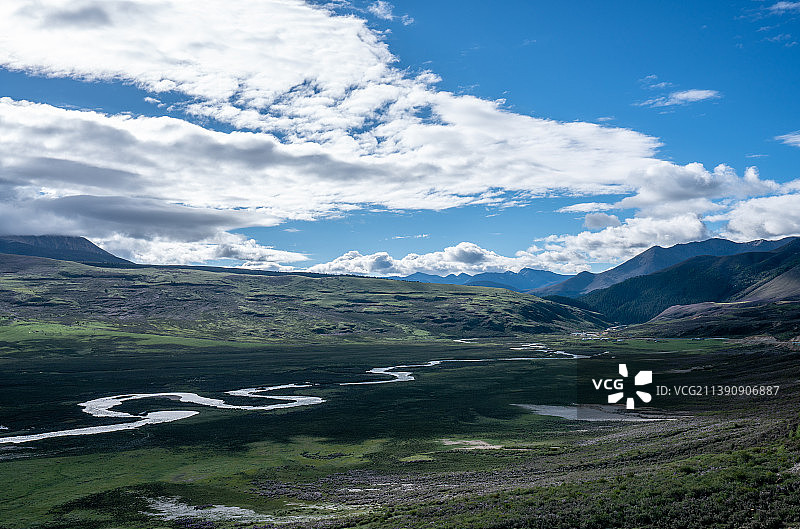 四川甘孜州理塘格聂南线格聂神山日落时刻图片素材