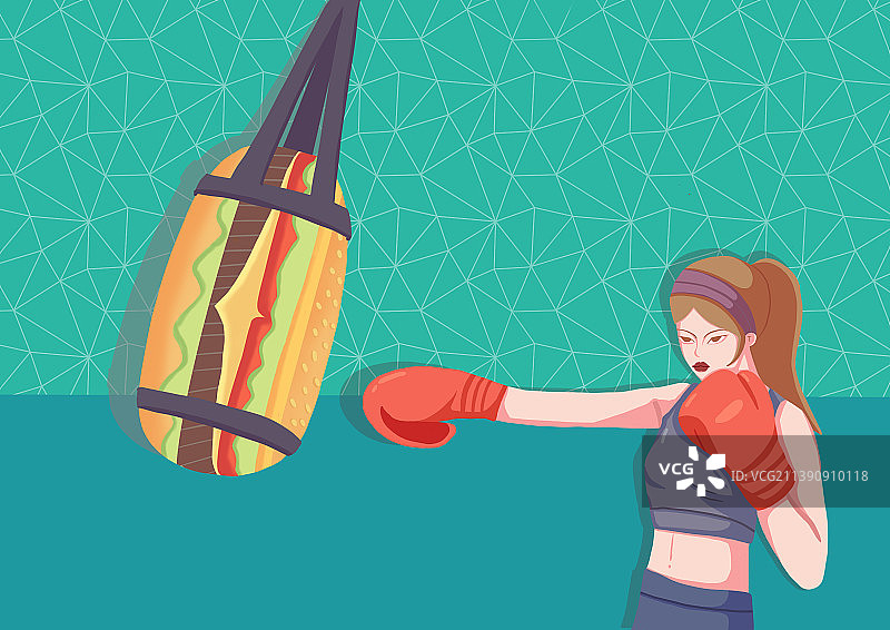 夏季健身房女孩少吃甜品多运动图片素材