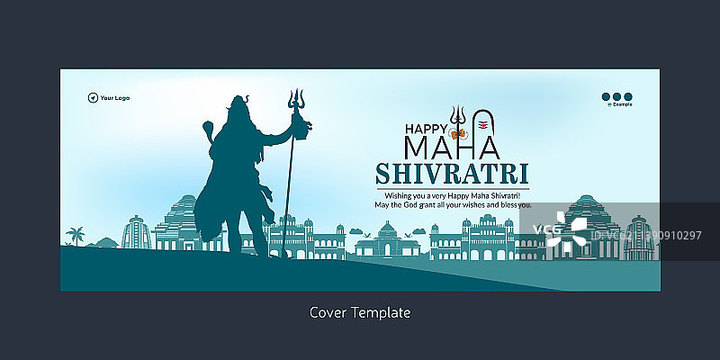快乐的maha shivratri封面设计图片素材