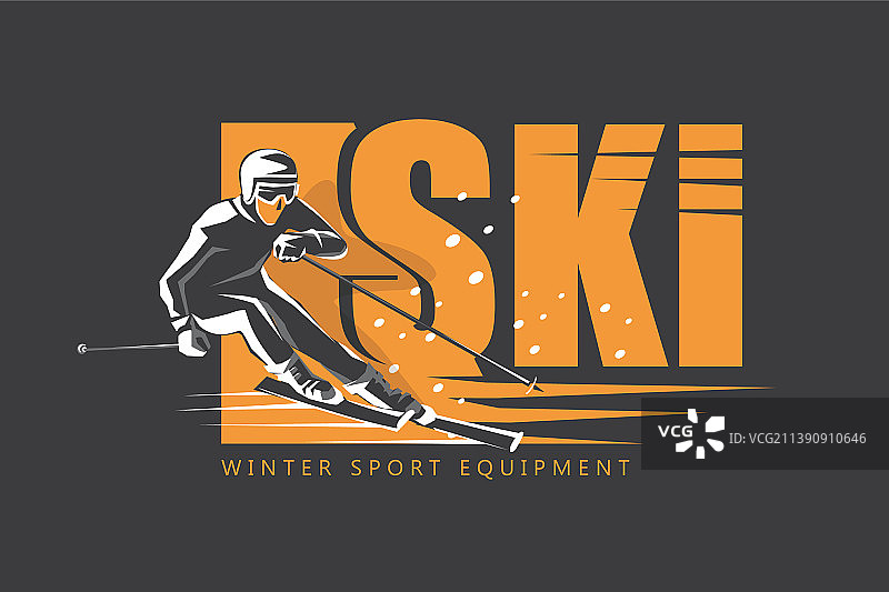 冬季滑雪海报、宣传单或卡片模板图片素材