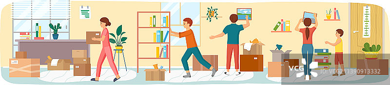 搬家：家庭搬进新房子图片素材