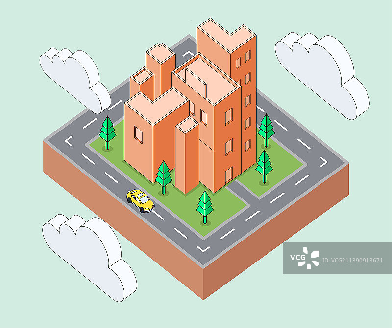 智能科技创新的现代城市手绘风格插画图片素材