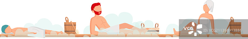 桑拿房内的人物场景图片素材