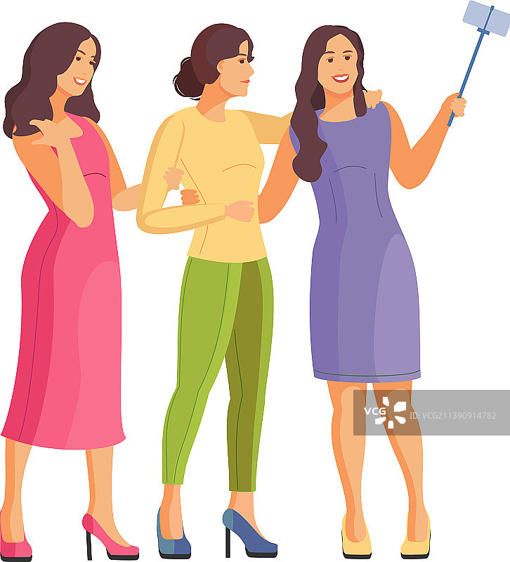 年轻女性的微笑合影图片素材