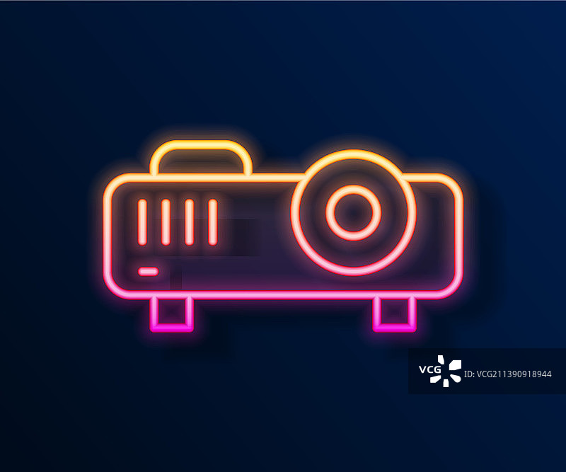 发光霓虹灯电影胶片媒体演示图片素材