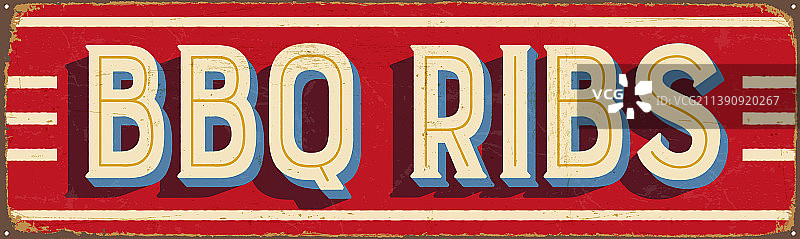 复古烤排骨金属标志图片素材