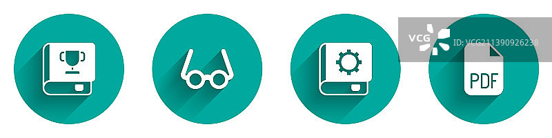 书籍、眼镜、用户手册和PDF文件图片素材