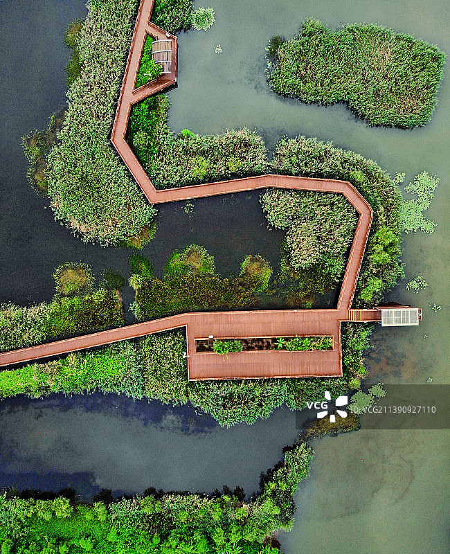 芒洲湿地公园的航拍视角图片素材