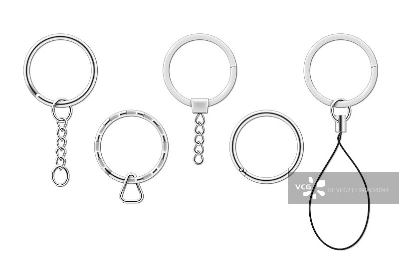 逼真金属钥匙扣合集图片素材