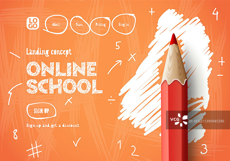 网站在线学校Web banner模板图片素材